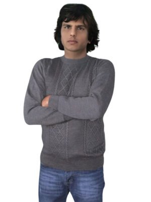 Mens-Full-Sleeve-Sweater-Grey